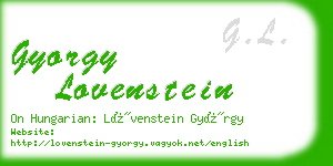 gyorgy lovenstein business card